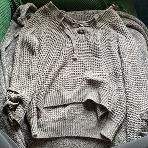 Grey knitted sweater